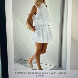 Portofino Scalloped Edge Skirt with Pockets and matching top